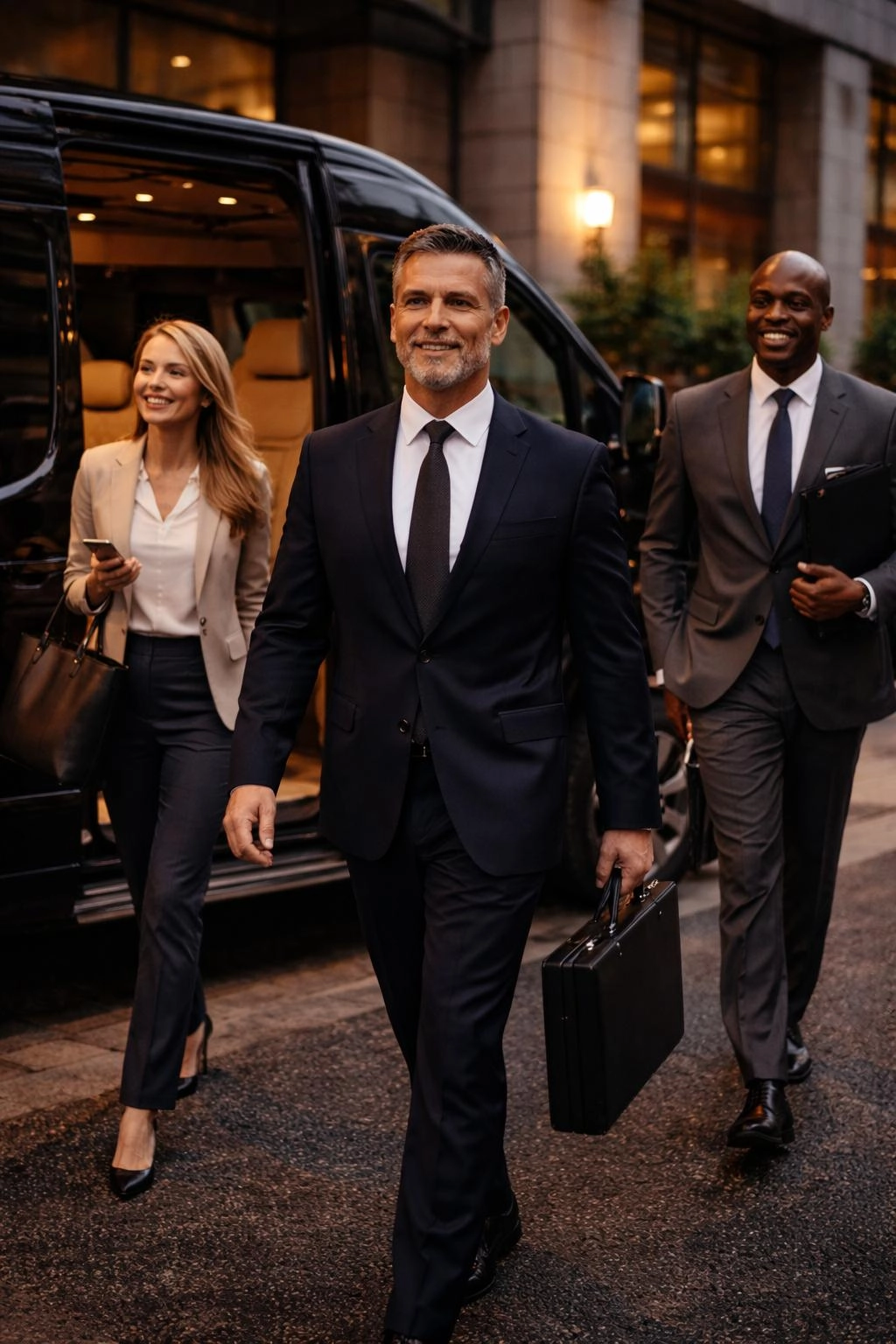 Black Mercedes executive sedan used for private chauffeur service