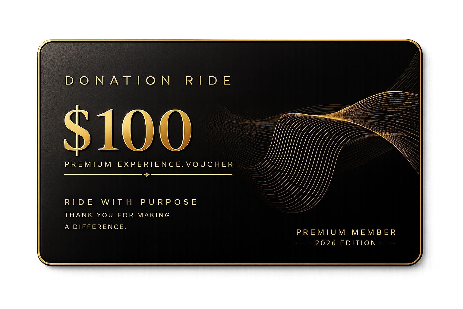 Donation Ride premium voucher card